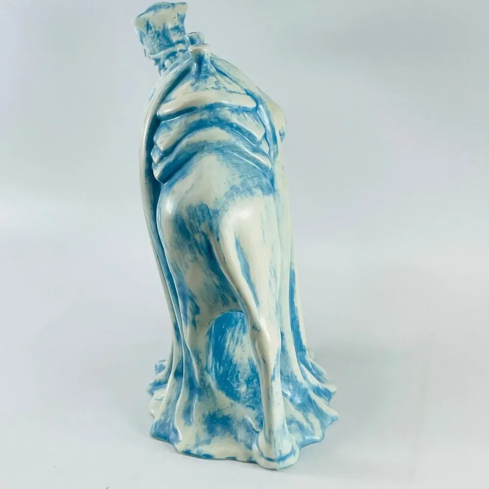 Holland Vintage Ceramic Nativity Camel Figurine 9 Inch Blue White Creche 1970s